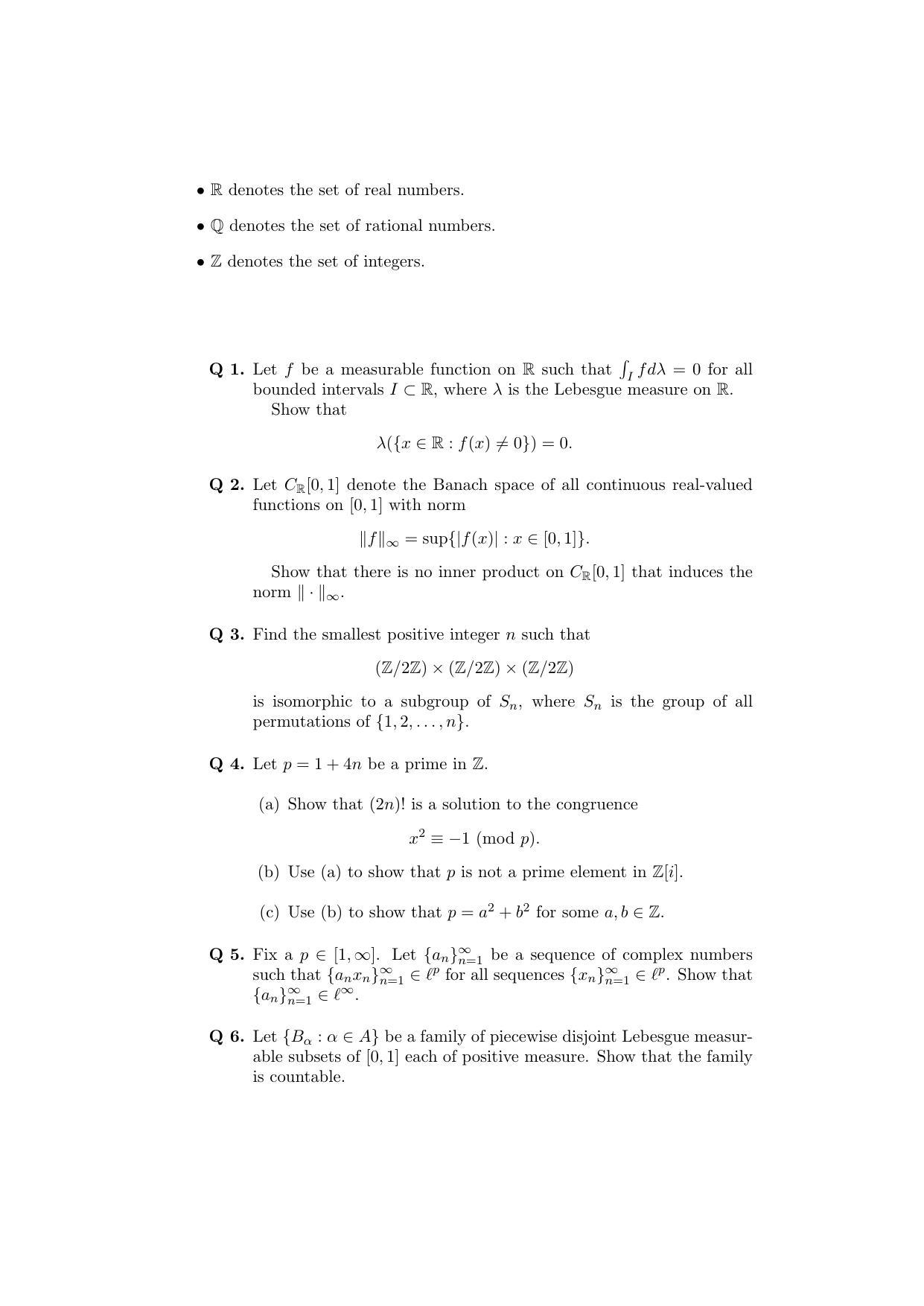 ISI Admission Test JRF in Mathematics MTB 2015 Sample Paper - Page 1