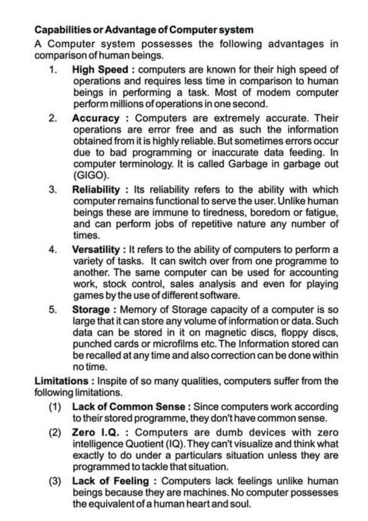 Class 11 Notes, Question & Practice Paper - Accountancy (Topic 11 : Computers in Accounting) - Page 4