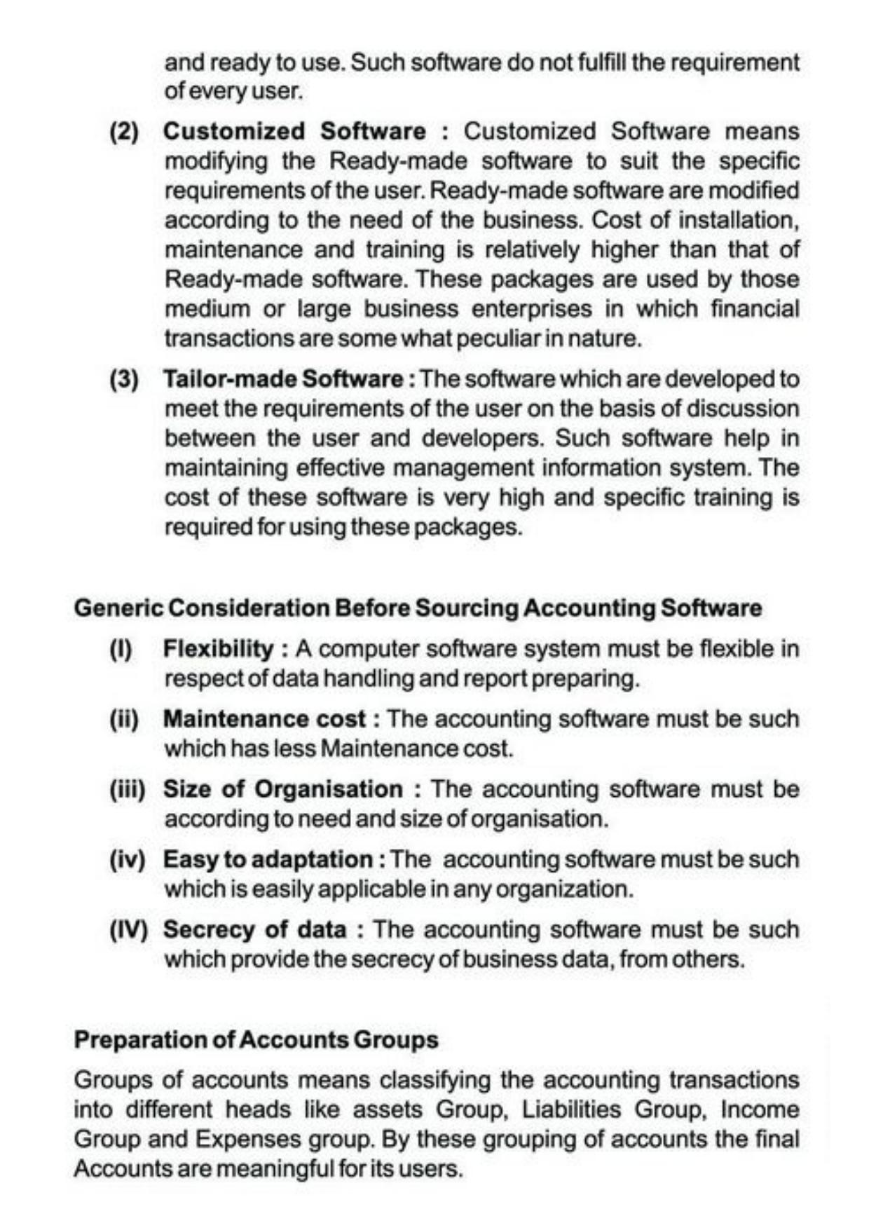 Class 11 Notes, Question & Practice Paper - Accountancy (Topic 11 : Computers in Accounting) - Page 10