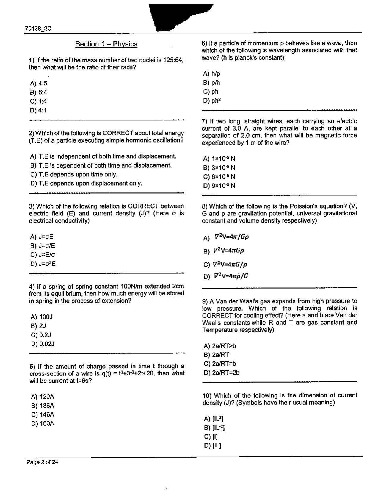 JKBOPEE B.Sc Nursing 2021 Question Papers - Page 2