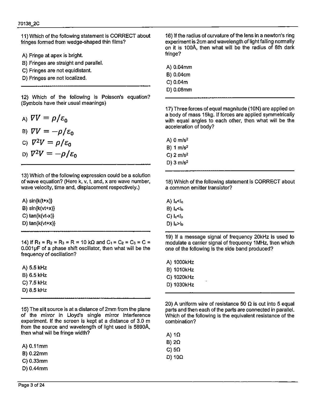 JKBOPEE B.Sc Nursing 2021 Question Papers - Page 3