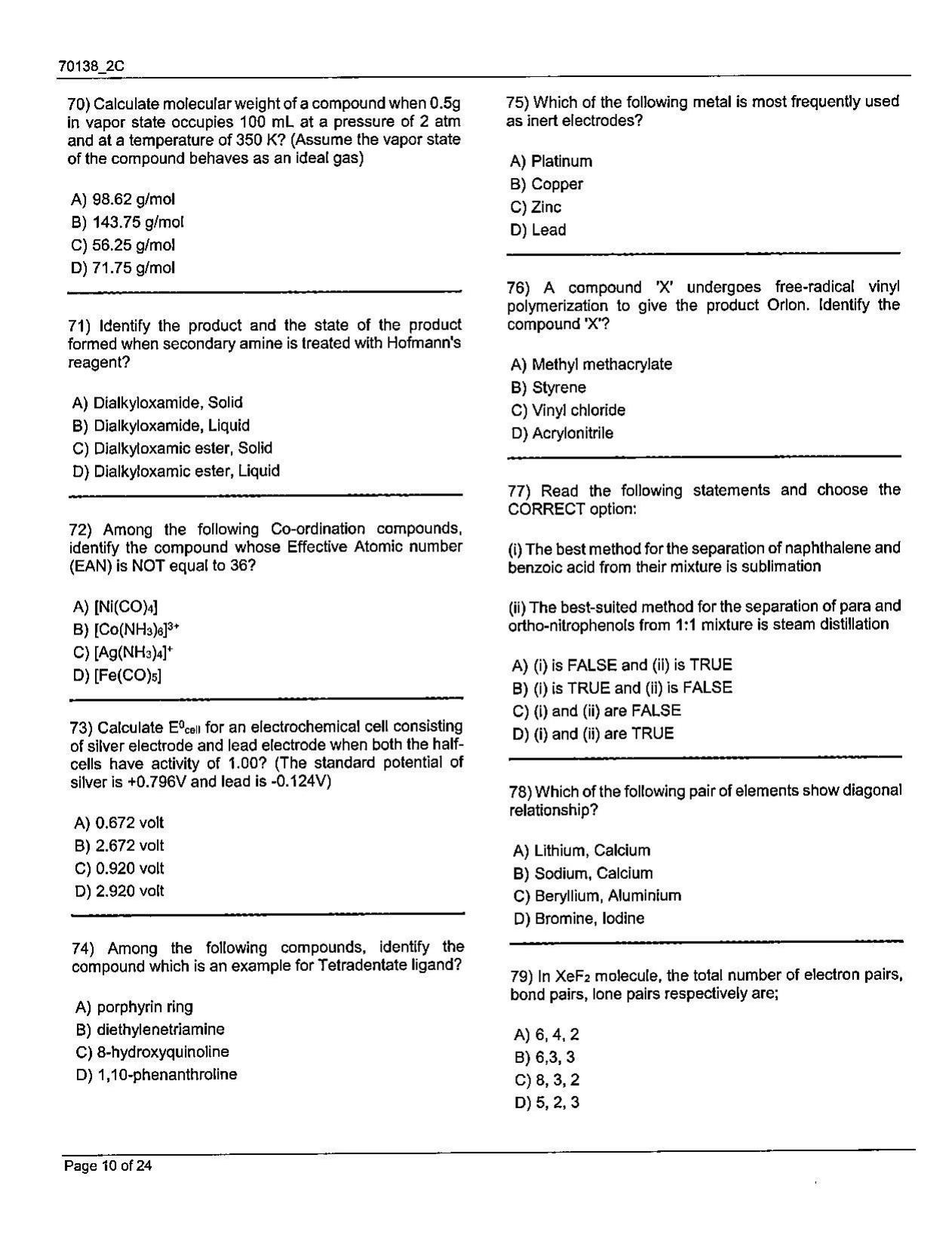 JKBOPEE B.Sc Nursing 2021 Question Papers - Page 10