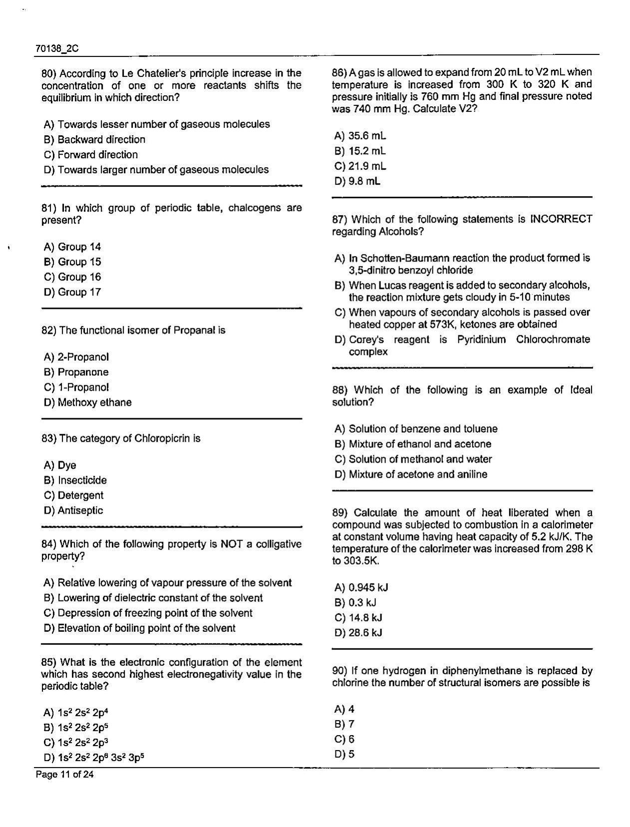 JKBOPEE B.Sc Nursing 2021 Question Papers - Page 11