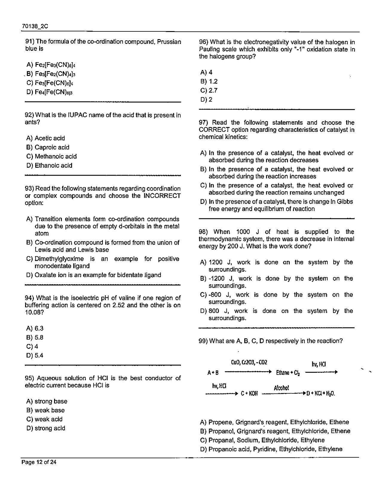 JKBOPEE B.Sc Nursing 2021 Question Papers - Page 12