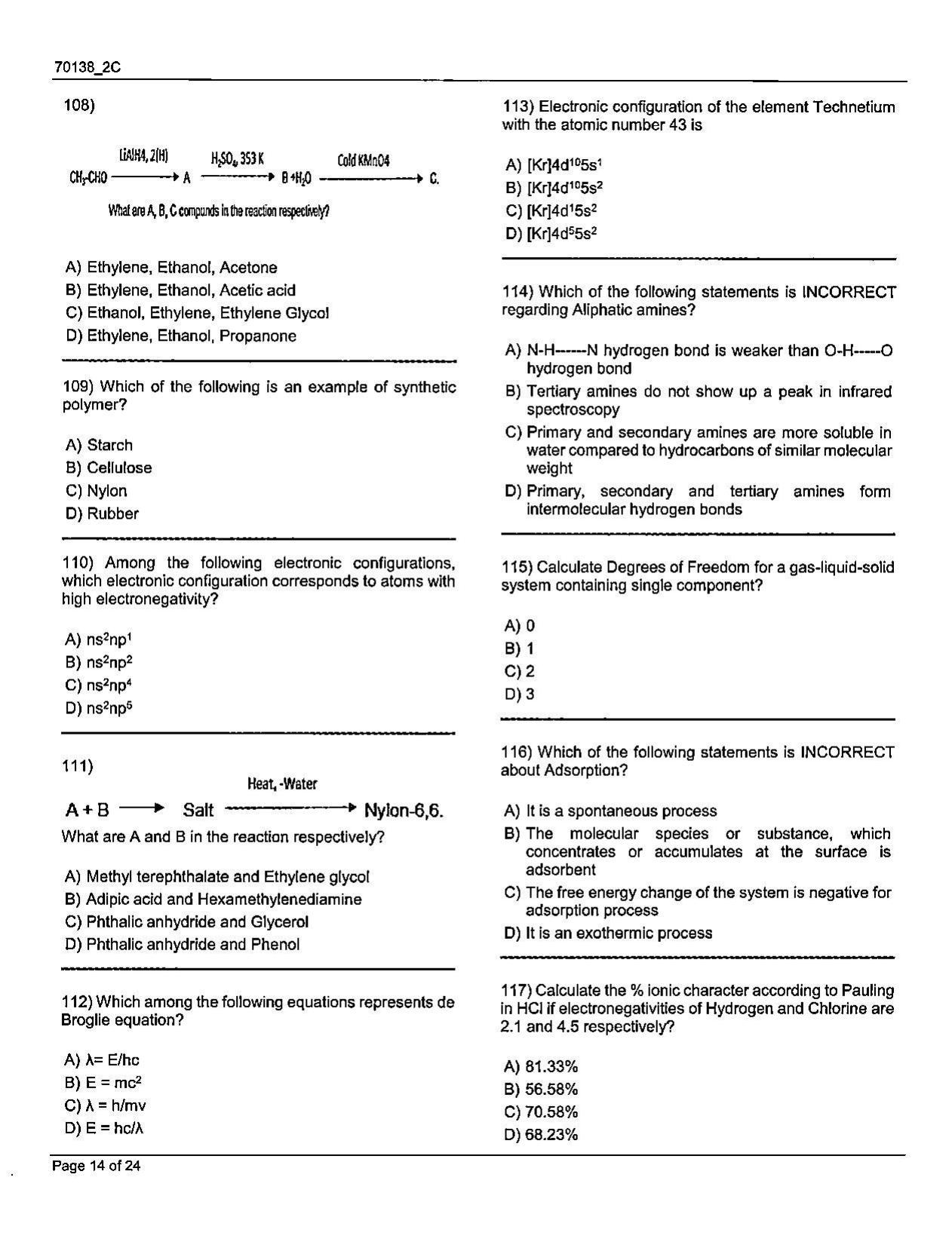 JKBOPEE B.Sc Nursing 2021 Question Papers - Page 14