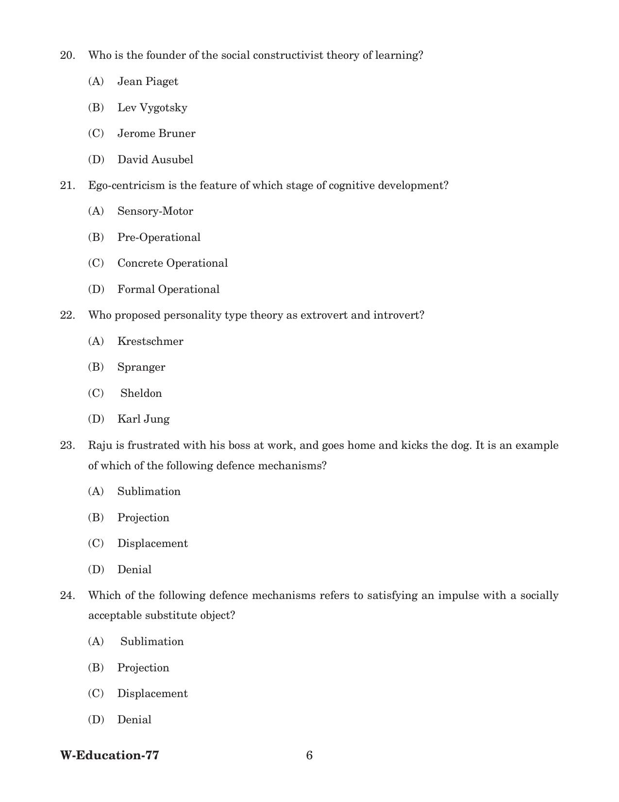 Odisha CPET 2022 EDUCATION Question Paper - Page 6