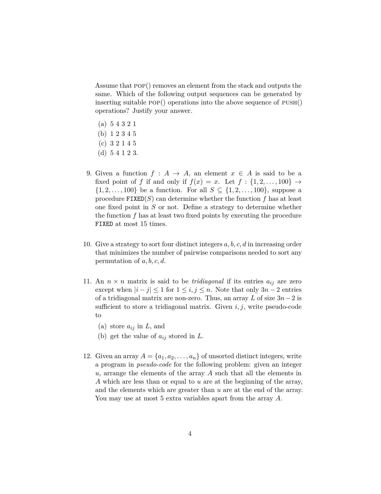 ISI Admission Test JRF in Computer Science CSA 2023 Sample Paper - Page 4