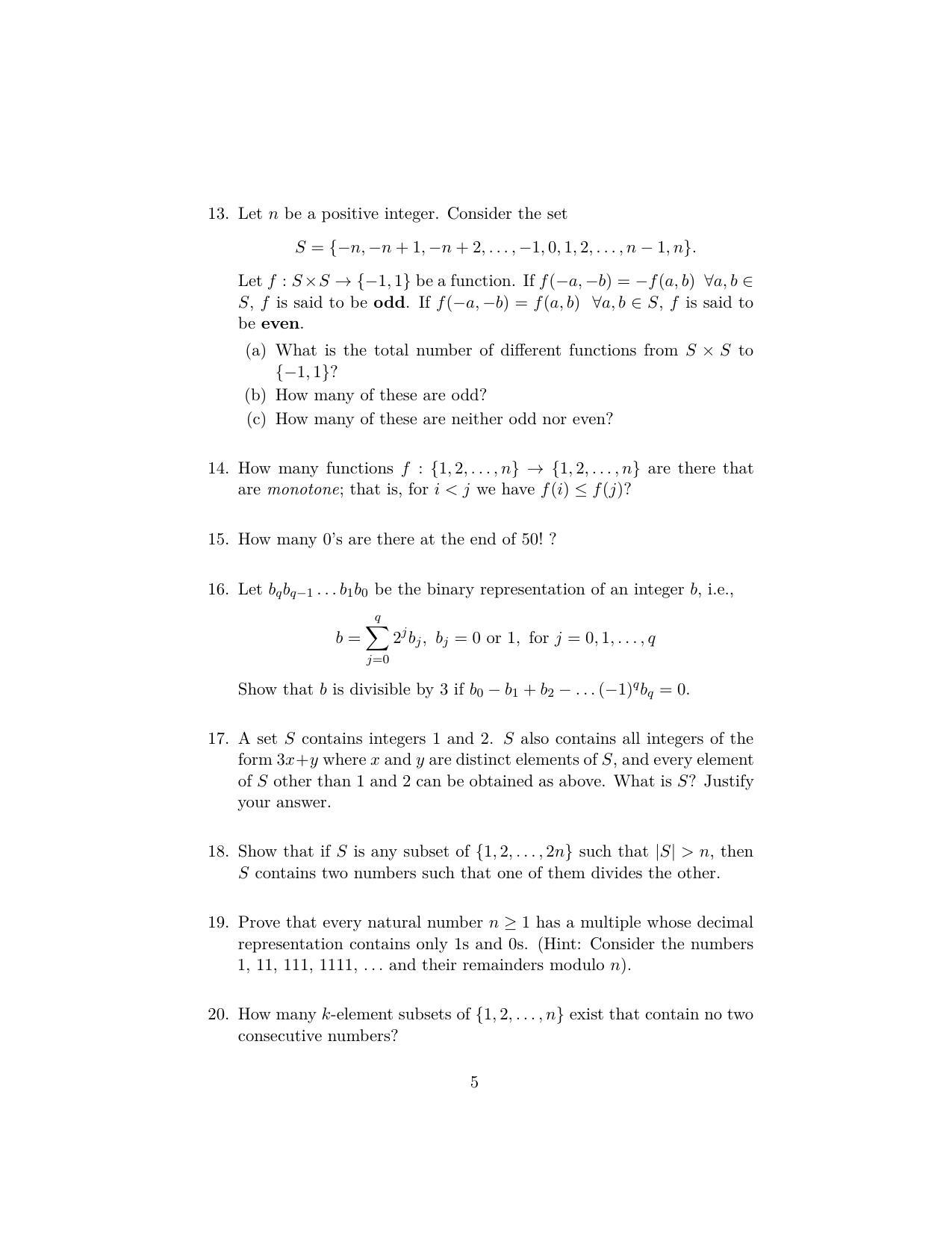 ISI Admission Test JRF in Computer Science CSA 2023 Sample Paper - Page 5