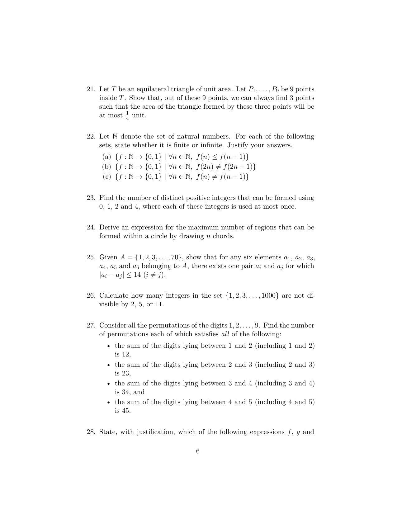 ISI Admission Test JRF in Computer Science CSA 2023 Sample Paper - Page 6