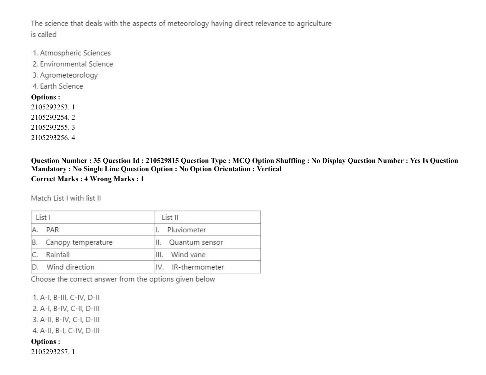ICAR AIEEA PG 2020 AGRONOMY Question Paper - Page 25