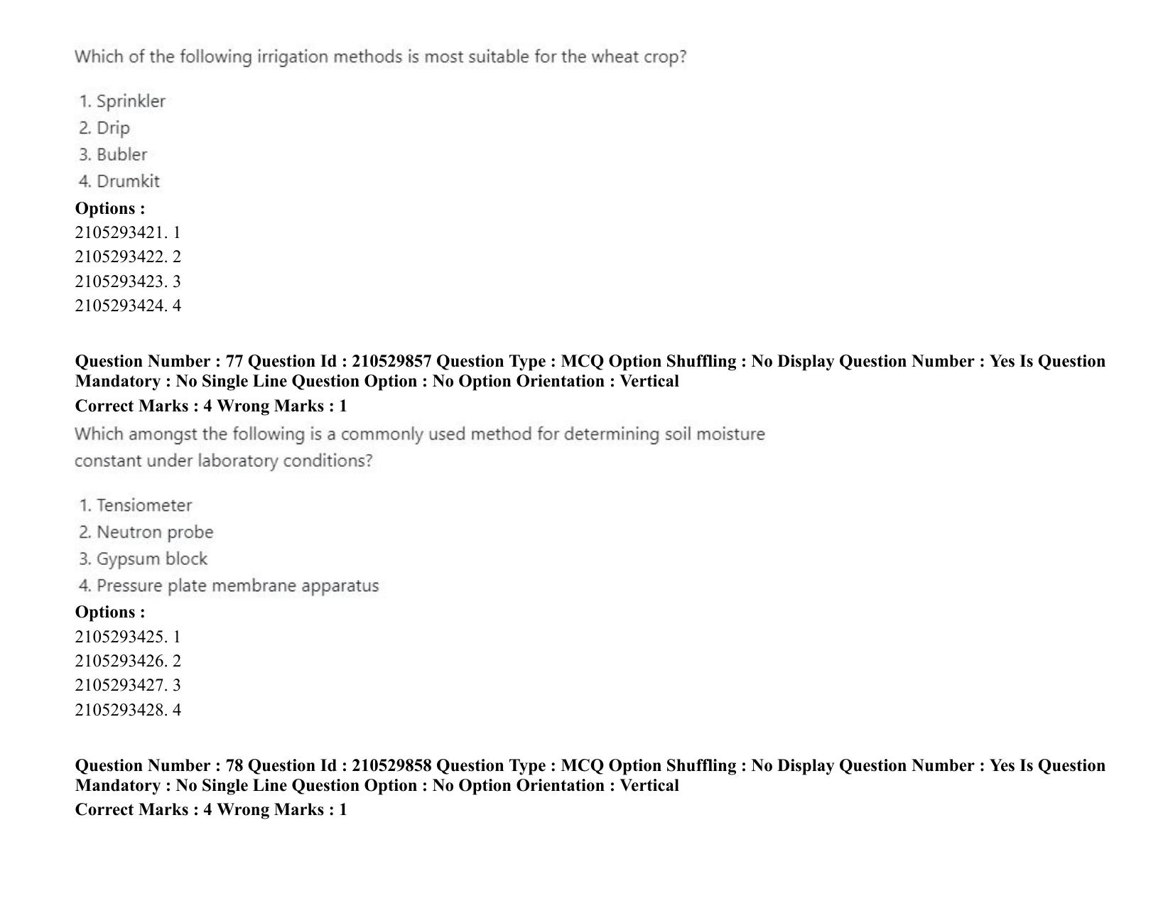 ICAR AIEEA PG 2020 AGRONOMY Question Paper - Page 51