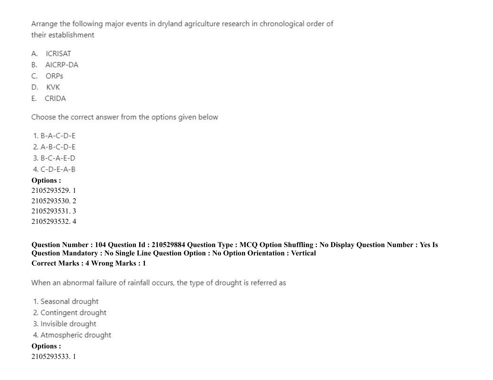 ICAR AIEEA PG 2020 AGRONOMY Question Paper - Page 68