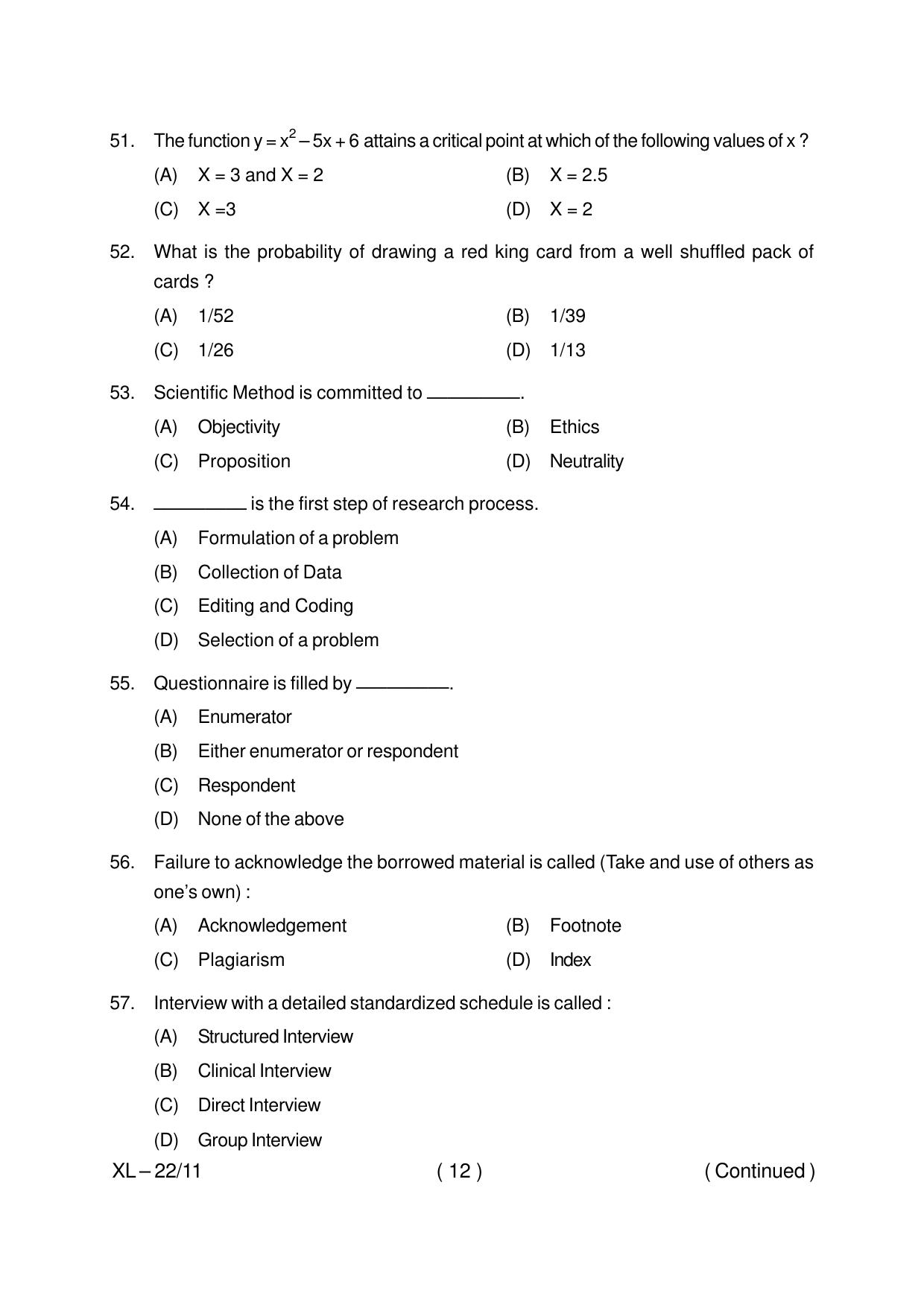 Odisha CPET ECONOMICS 2020 Question Paper - Page 12