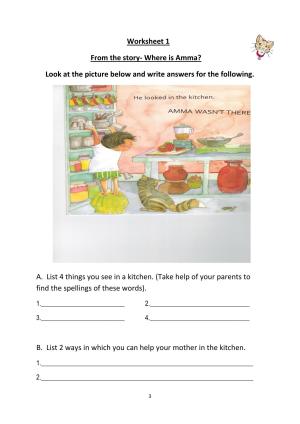 Worksheet for Class 1 English Assignment 79 Holiday Worksheets