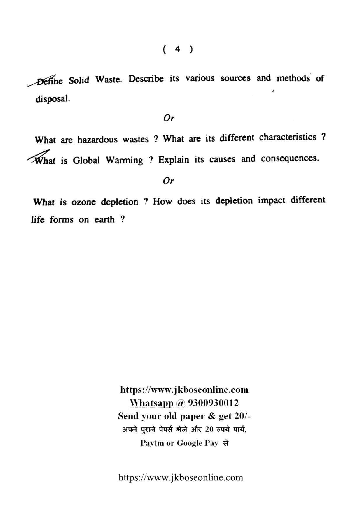 JKBOSE Class 12 Environmental-Science 2035-C Question Papers 2020 - Page 4