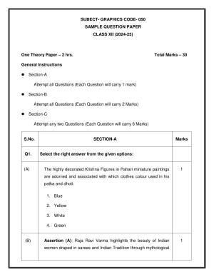 CBSE Class 12 Graphic Sample Question Paper 2024-25