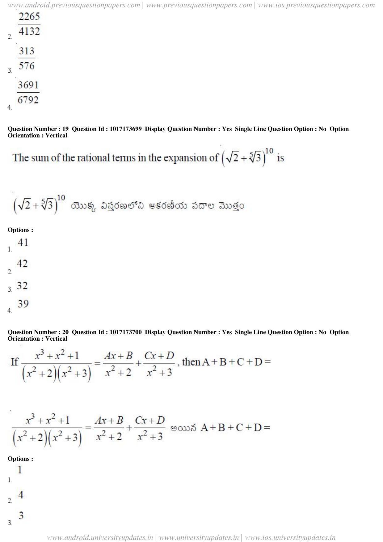 AP EAPCET 2017 - April 24, 2017 Forenoon - Master Engineering Question Paper With Preliminary Keys - Page 10