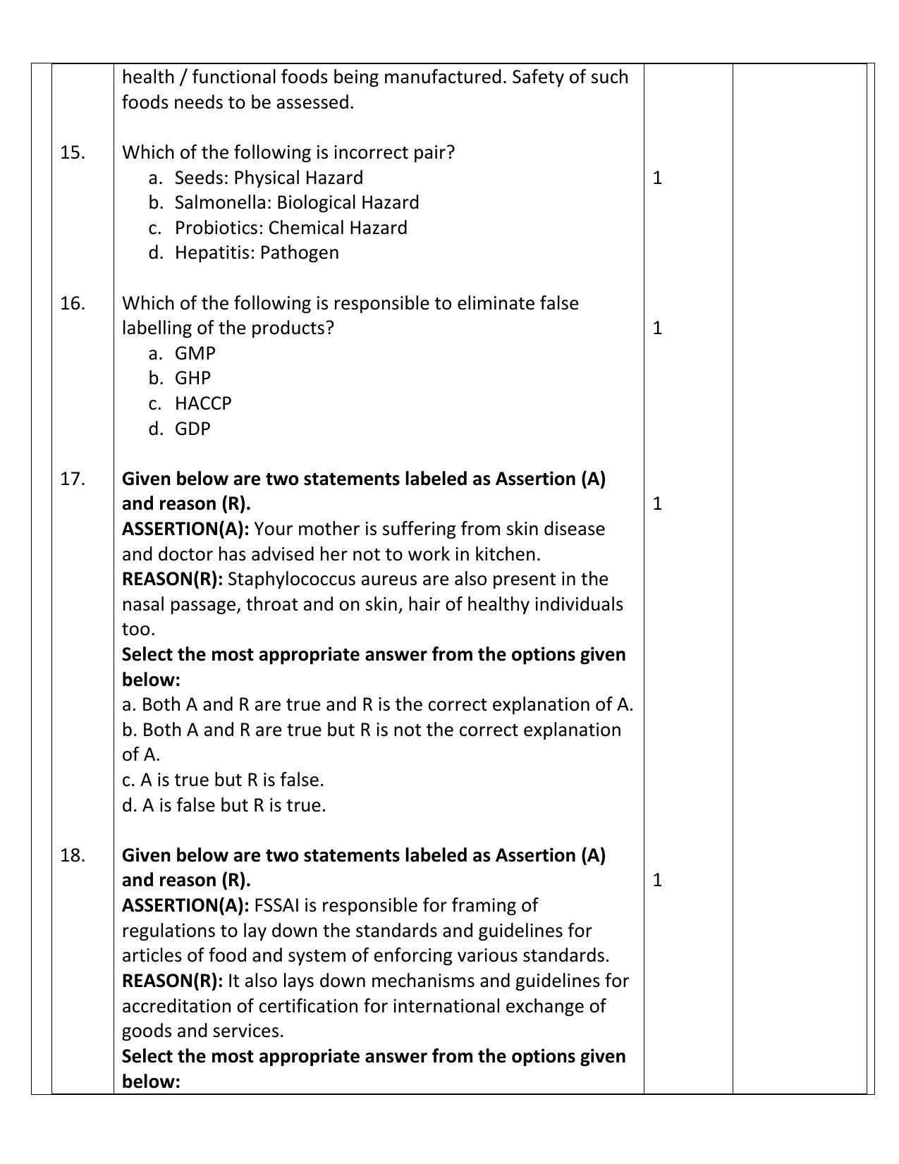 CBSE Class 12 Home Science Sample Paper 2024 - Page 5