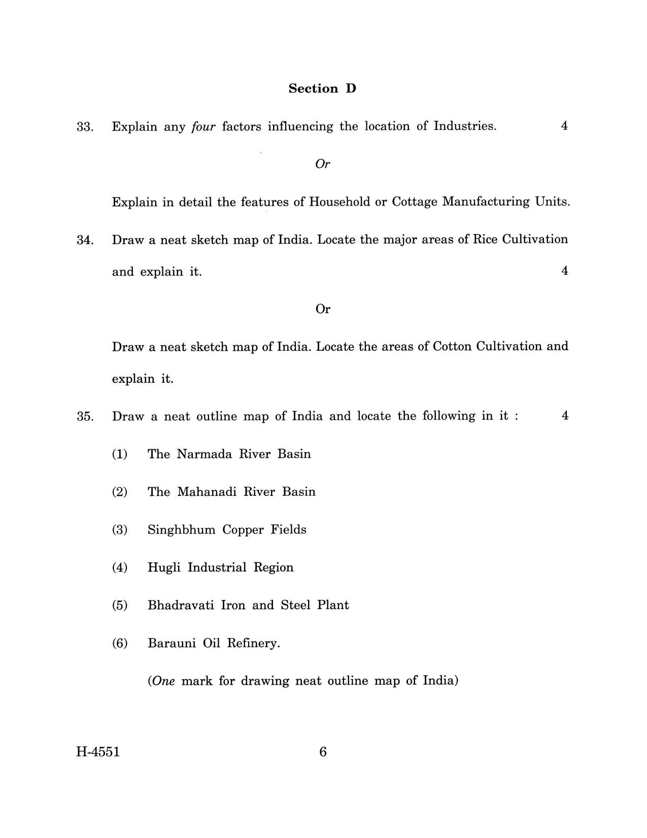 Goa Board Class 12 Geography (March 2024) Question Paper - Page 6