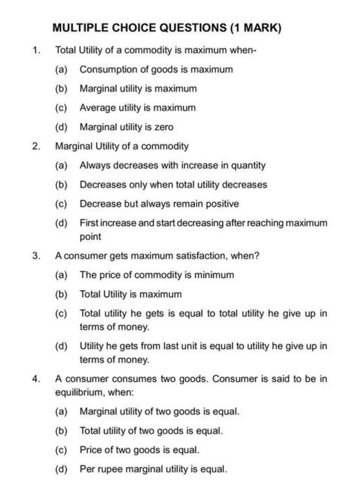 Class 11 Notes, Question & Practice Paper - Economics (Topic 2(B) : Consumers Equilibrium and Demand) - Page 8