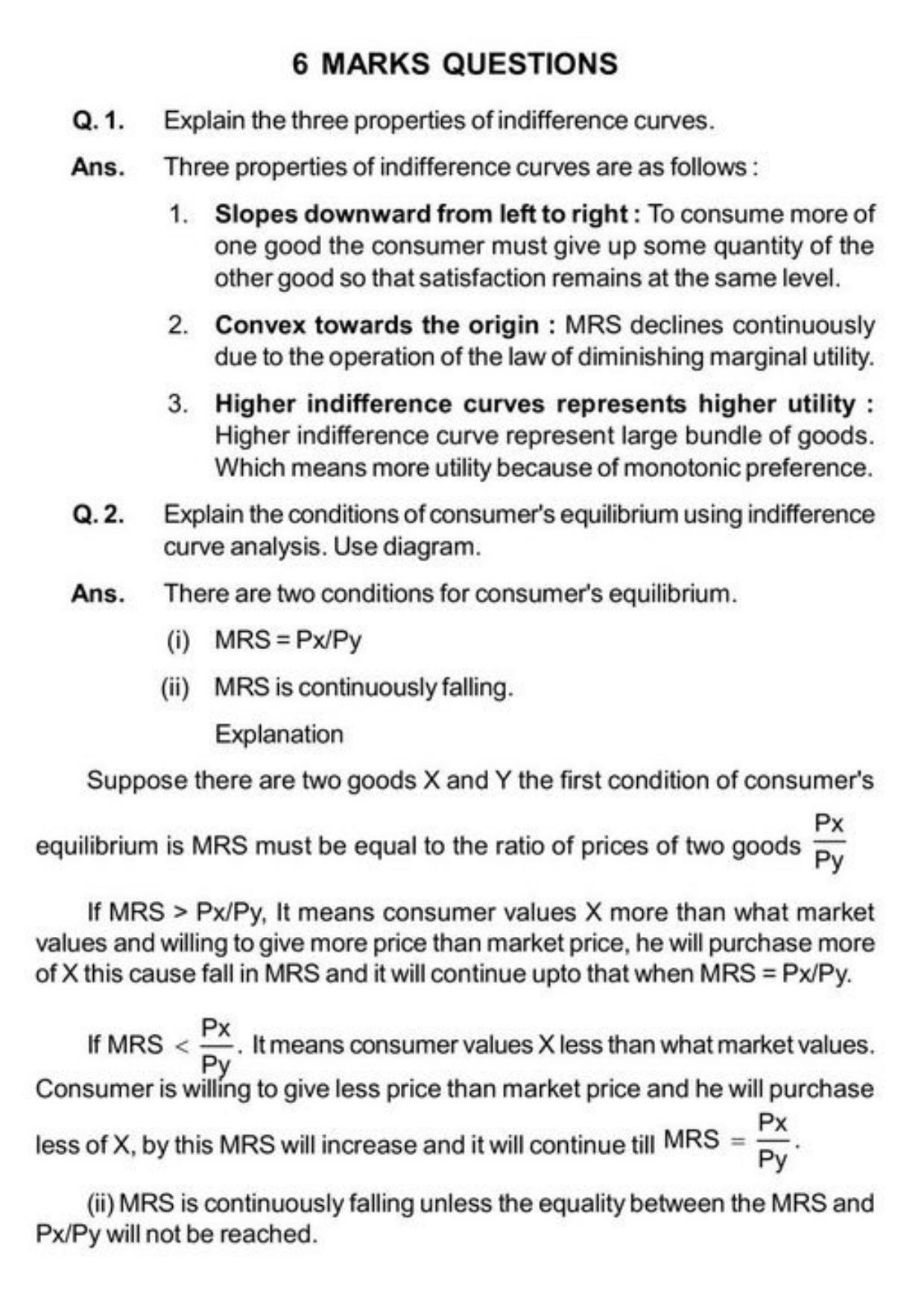 Class 11 Notes, Question & Practice Paper - Economics (Topic 2(B) : Consumers Equilibrium and Demand) - Page 21