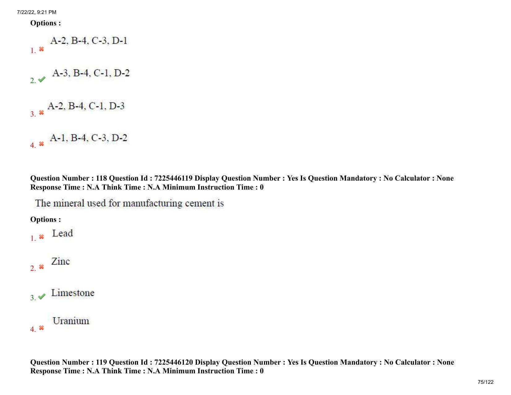 AP ECET 2022 - MINING ENGINEERING Question Paper With Preliminary Keys - Page 75
