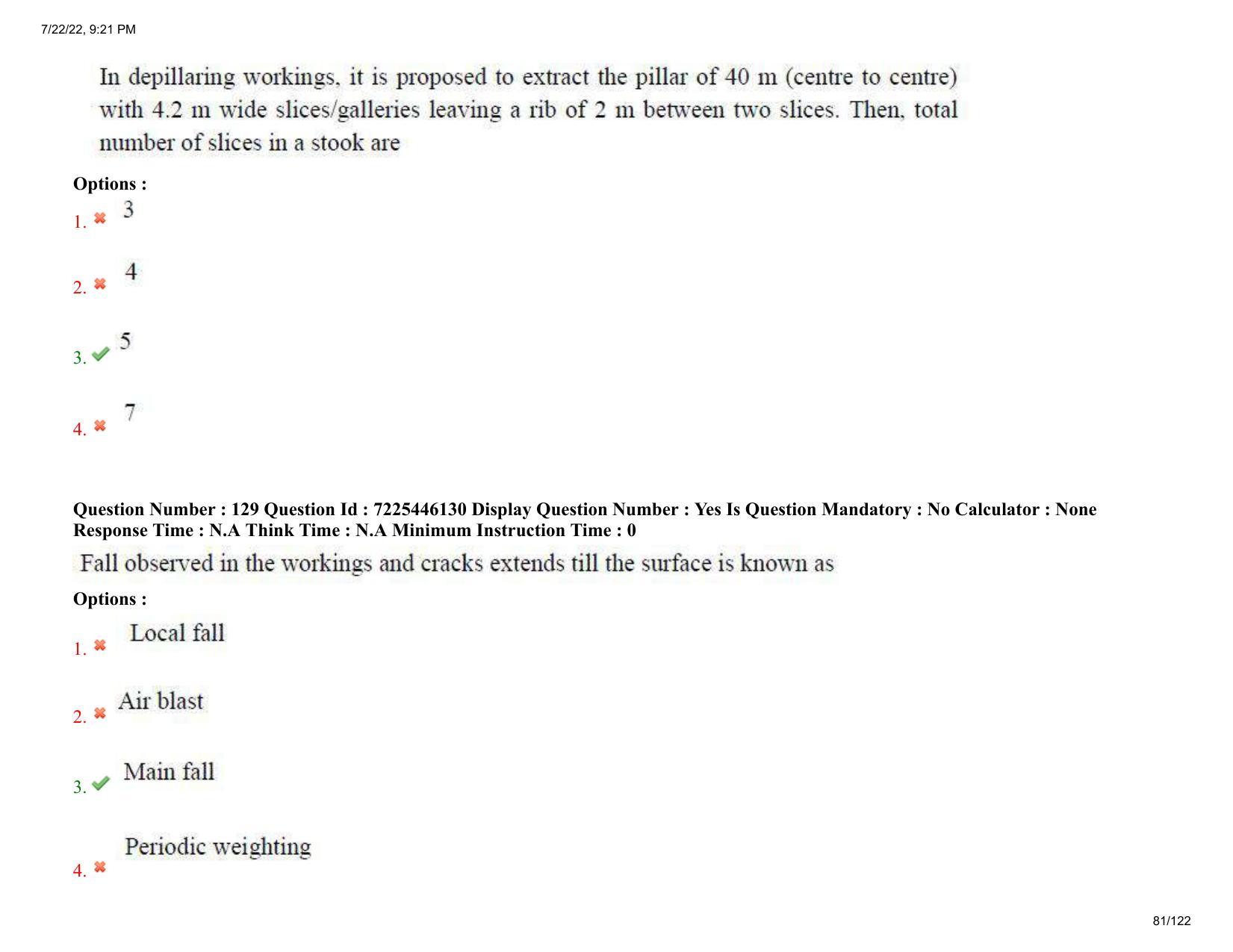 AP ECET 2022 - MINING ENGINEERING Question Paper With Preliminary Keys - Page 81
