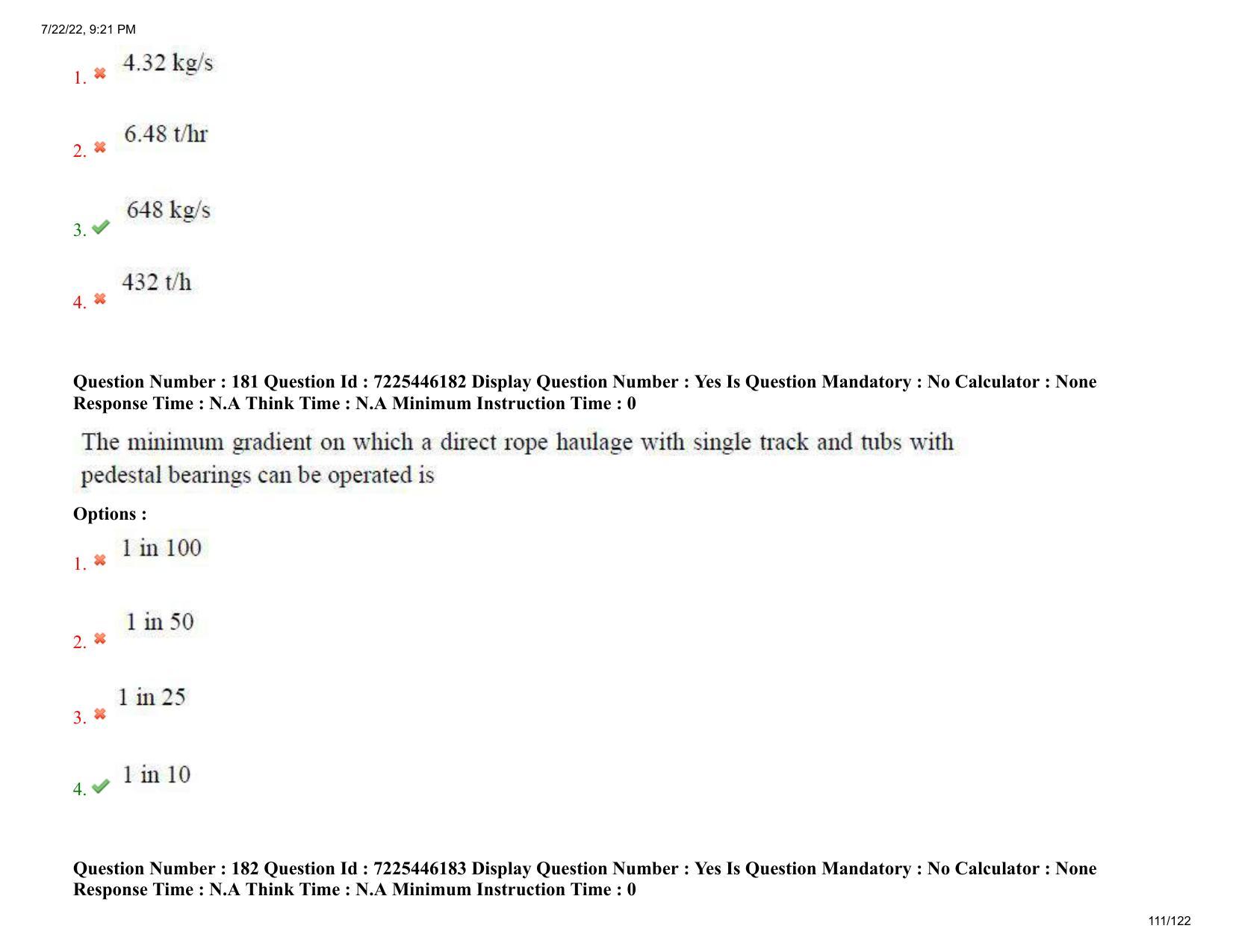 AP ECET 2022 - MINING ENGINEERING Question Paper With Preliminary Keys - Page 111