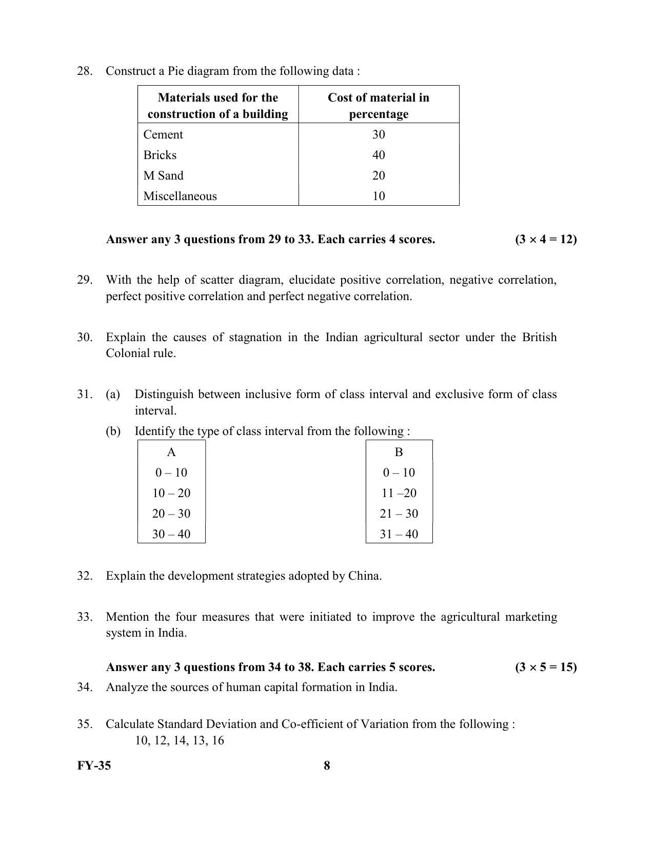 Kerala Plus One 2022 Economics Question Paper - Page 8