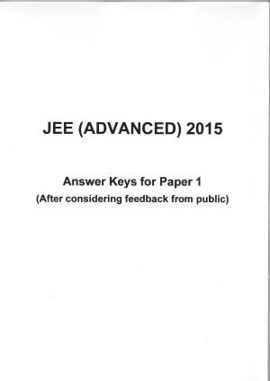 JEE (Advanced) 2015 Paper I Question Paper
