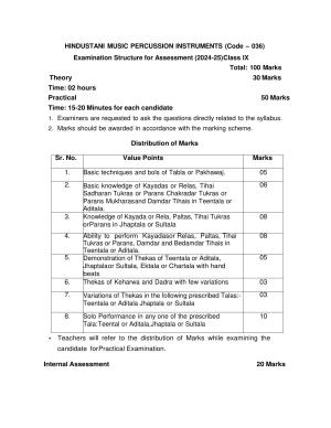 CBSE Class 9 & 10 Syllabus 2022-23 - Hindustani Music Percussion Instruments