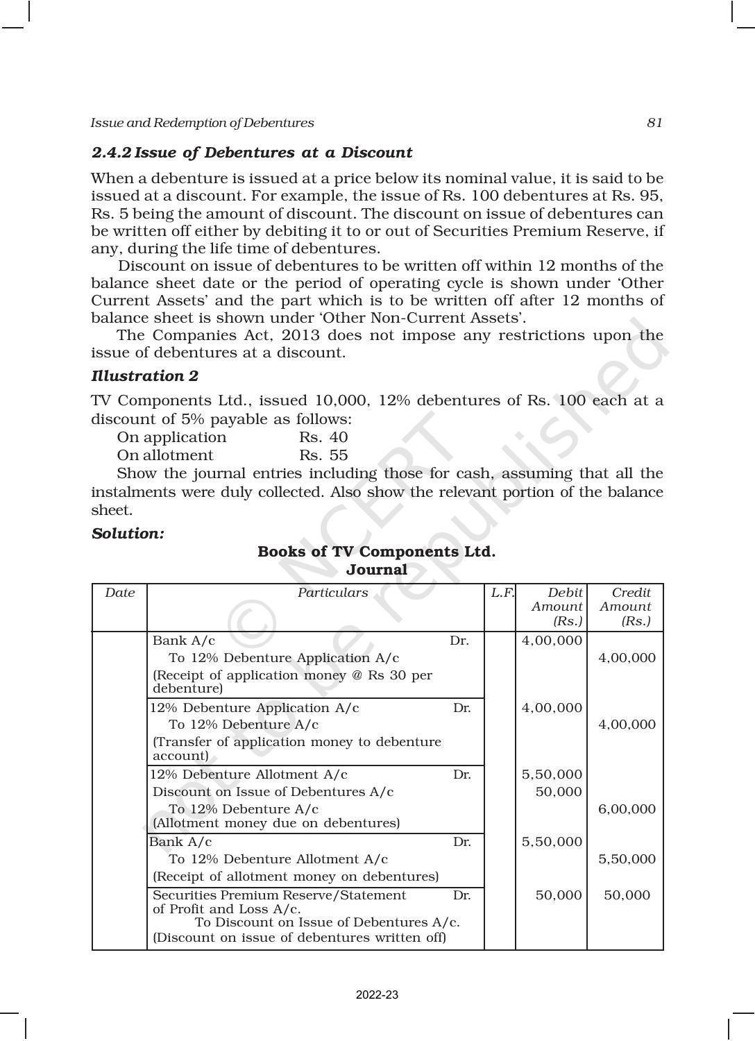 NCERT Book for Class 12 Accountancy Part II Chapter 1 Issue and Redemption of Debentures - Page 7