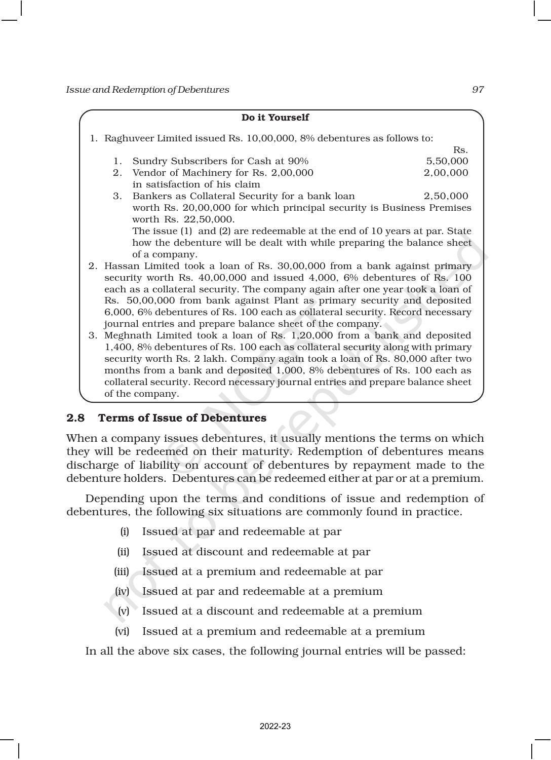 NCERT Book for Class 12 Accountancy Part II Chapter 1 Issue and Redemption of Debentures - Page 23