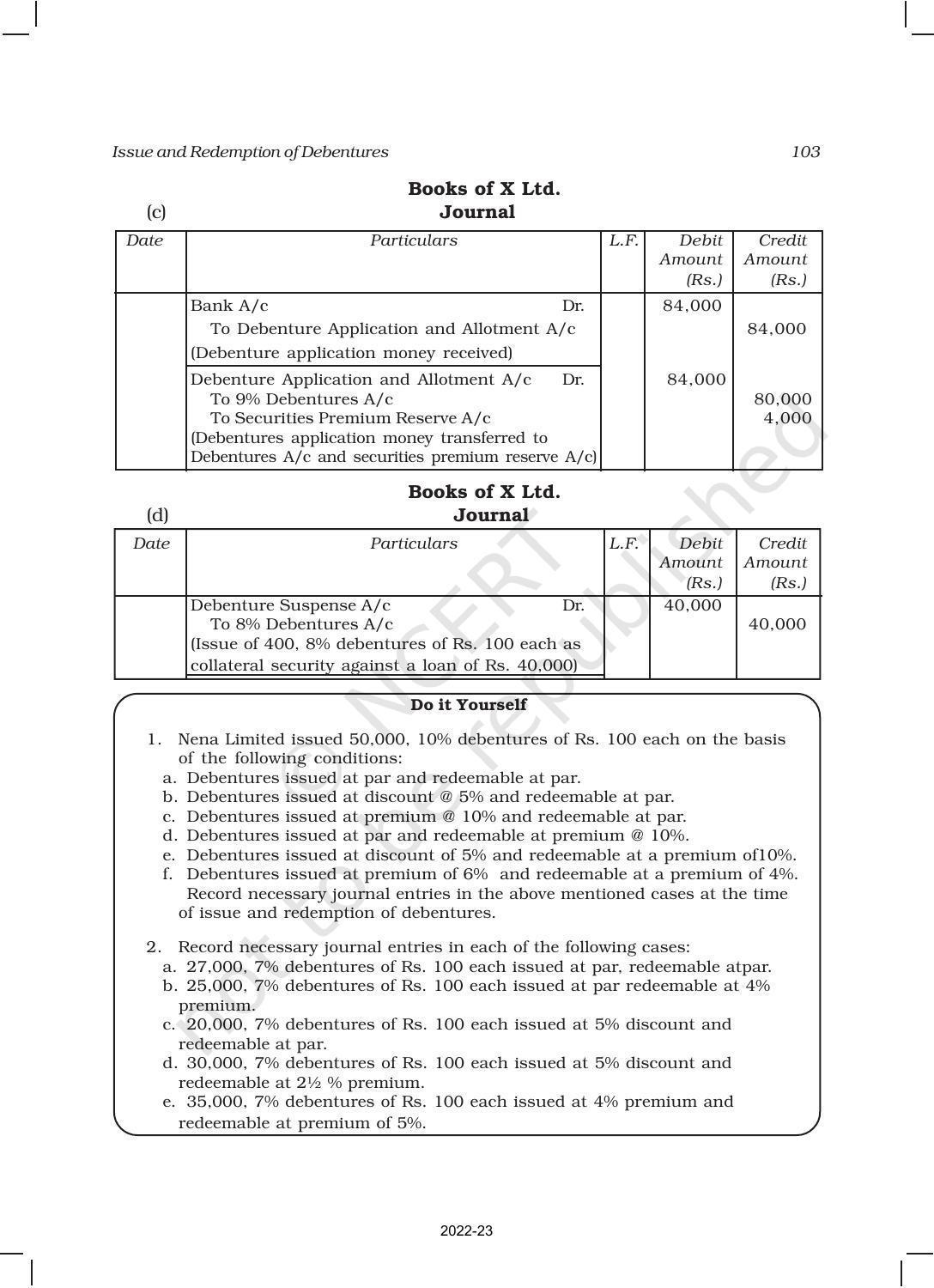 NCERT Book for Class 12 Accountancy Part II Chapter 1 Issue and Redemption of Debentures - Page 29