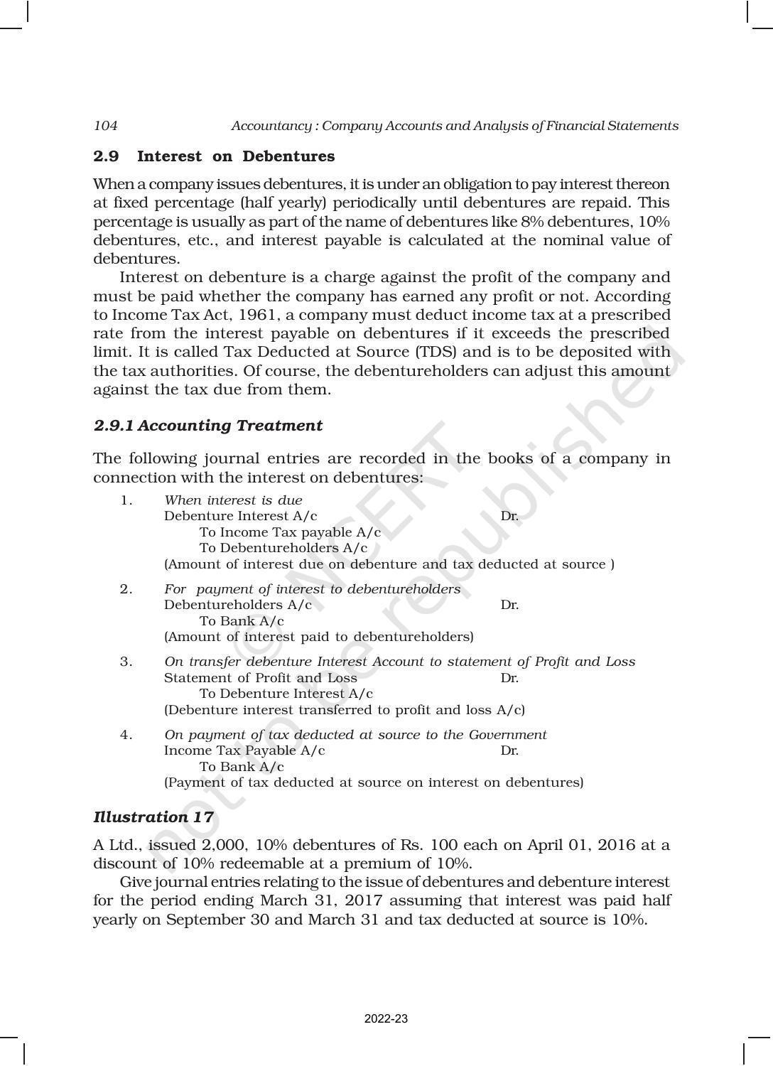 NCERT Book for Class 12 Accountancy Part II Chapter 1 Issue and Redemption of Debentures - Page 30