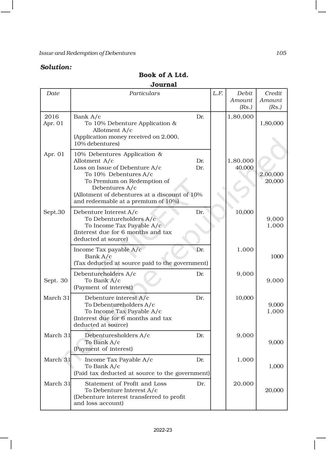 NCERT Book for Class 12 Accountancy Part II Chapter 1 Issue and Redemption of Debentures - Page 31