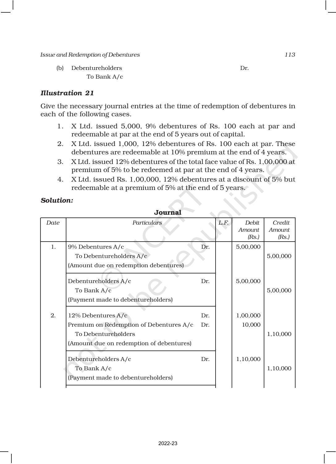NCERT Book for Class 12 Accountancy Part II Chapter 1 Issue and Redemption of Debentures - Page 39