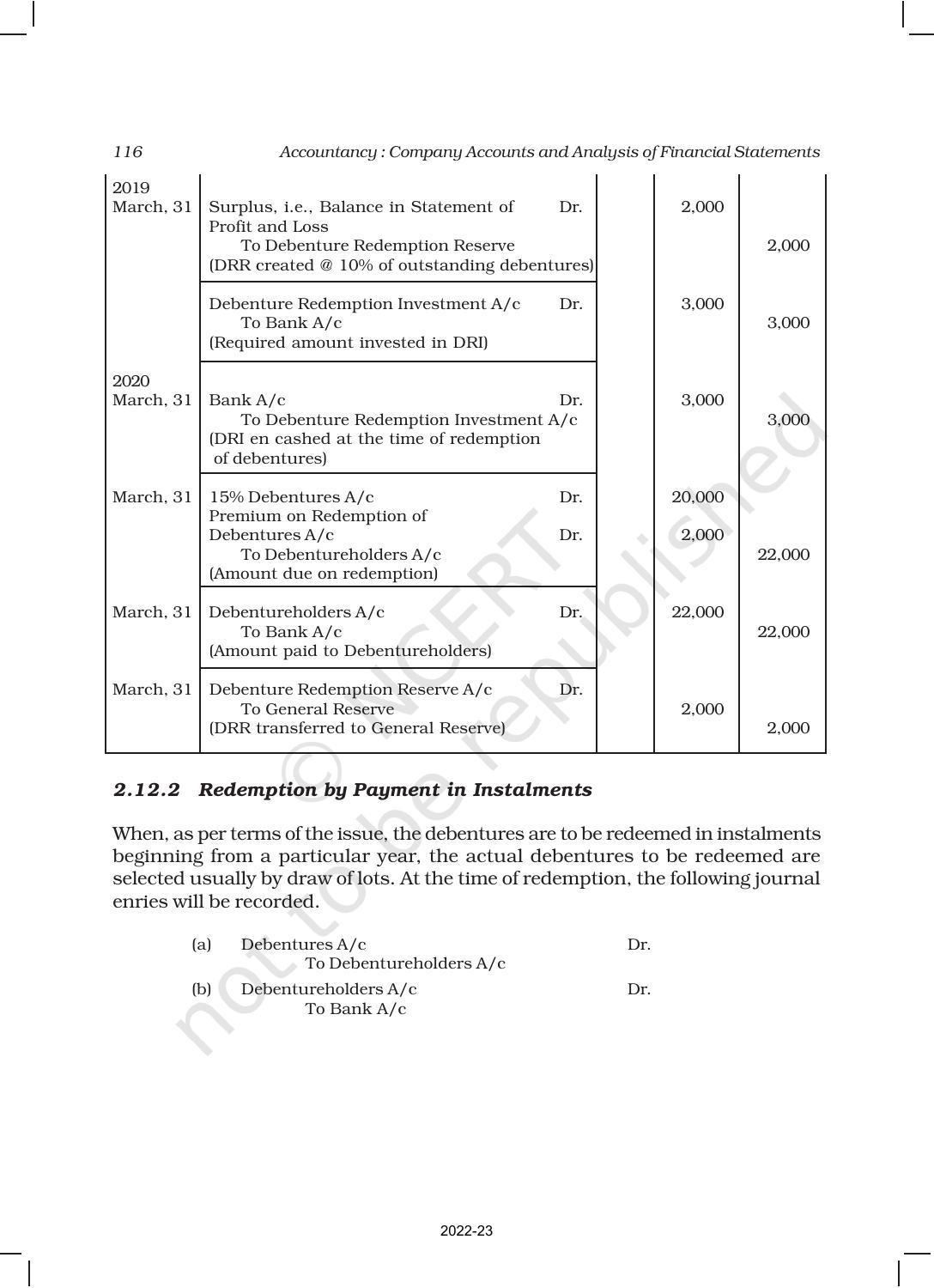 NCERT Book for Class 12 Accountancy Part II Chapter 1 Issue and Redemption of Debentures - Page 42