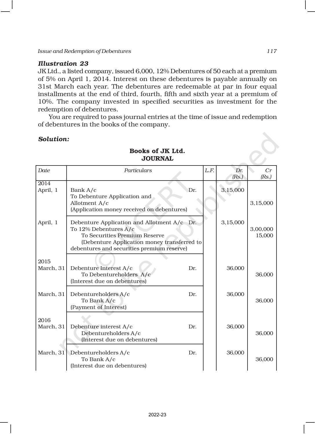 NCERT Book for Class 12 Accountancy Part II Chapter 1 Issue and Redemption of Debentures - Page 43
