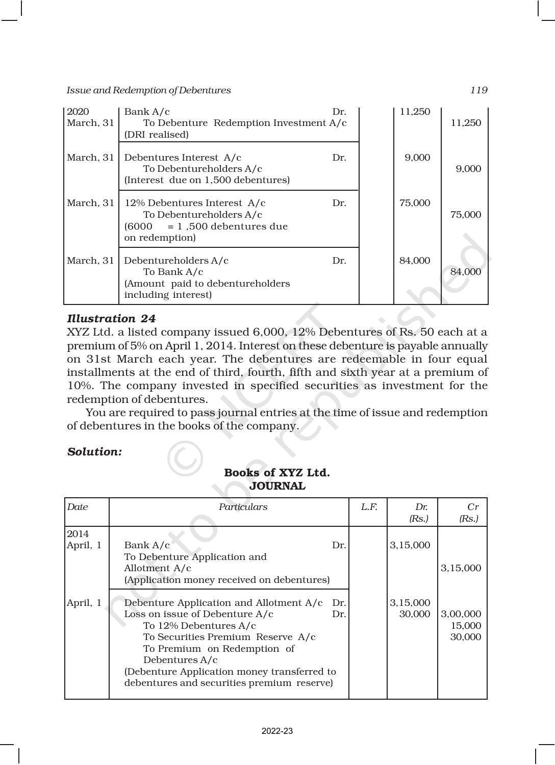 NCERT Book for Class 12 Accountancy Part II Chapter 1 Issue and Redemption of Debentures - Page 45