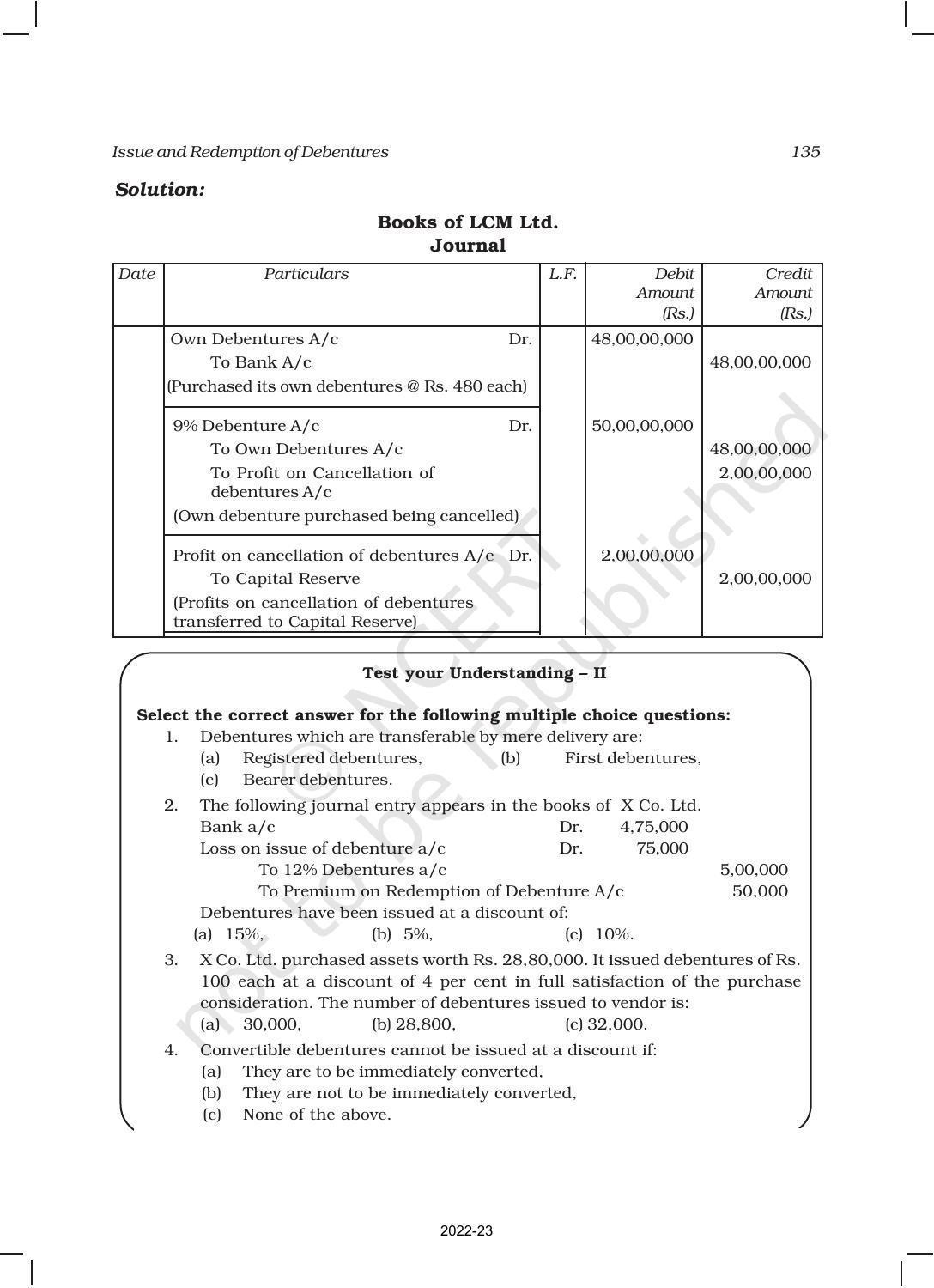 NCERT Book for Class 12 Accountancy Part II Chapter 1 Issue and Redemption of Debentures - Page 61