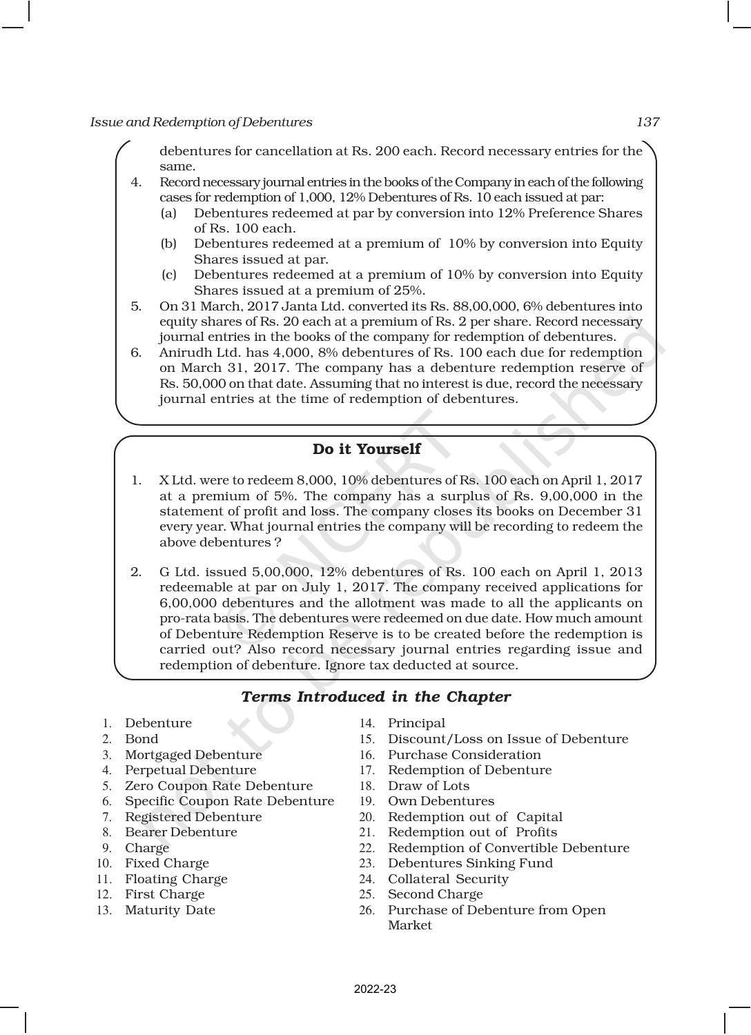 NCERT Book for Class 12 Accountancy Part II Chapter 1 Issue and Redemption of Debentures - Page 63