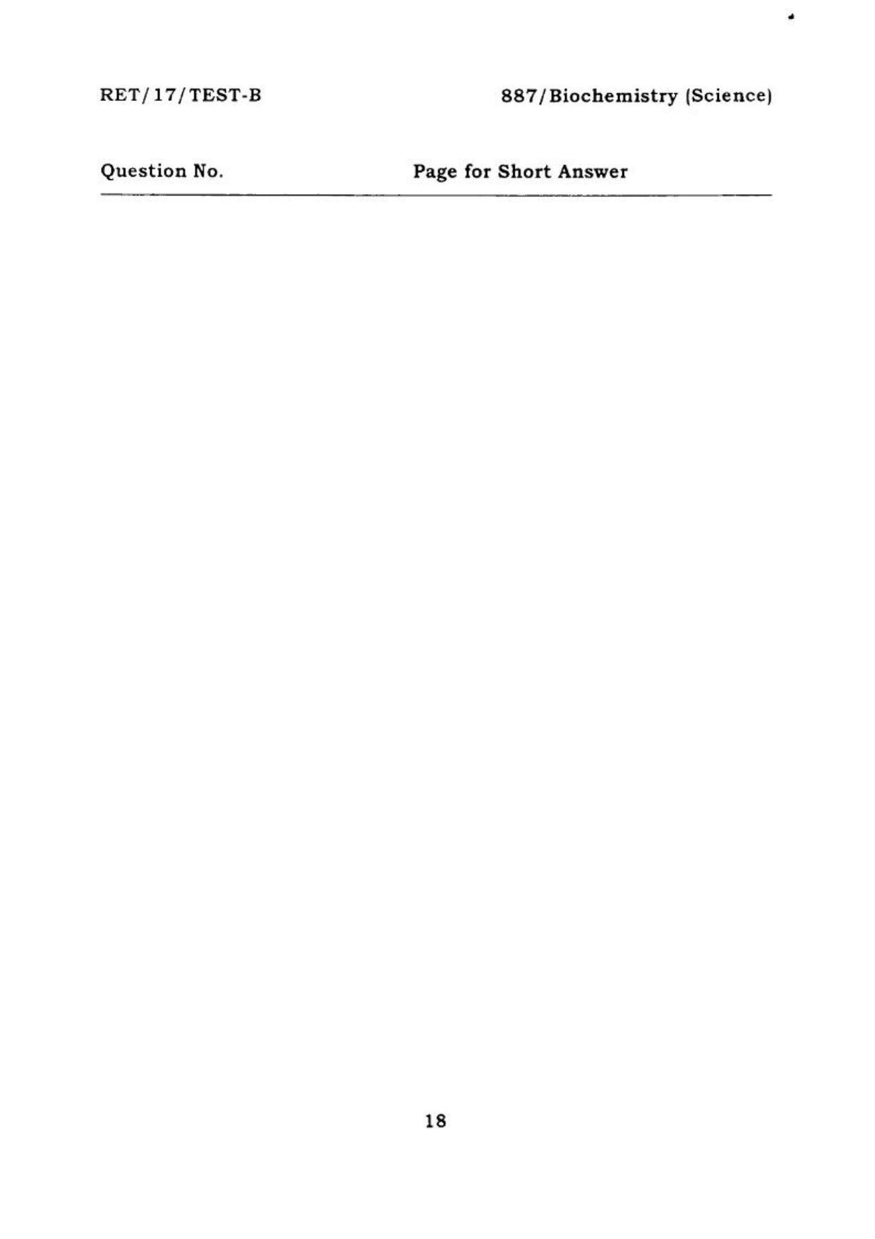 BHU RET BIOCHEMISTRY SCIENCE 2017 Question Paper - Page 19