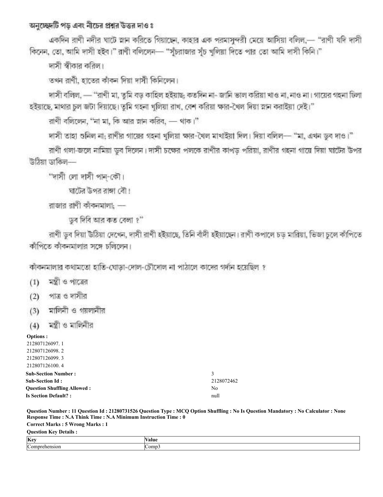 CUET 2023 English Bengali Shift 3 Question Papers - Page 11