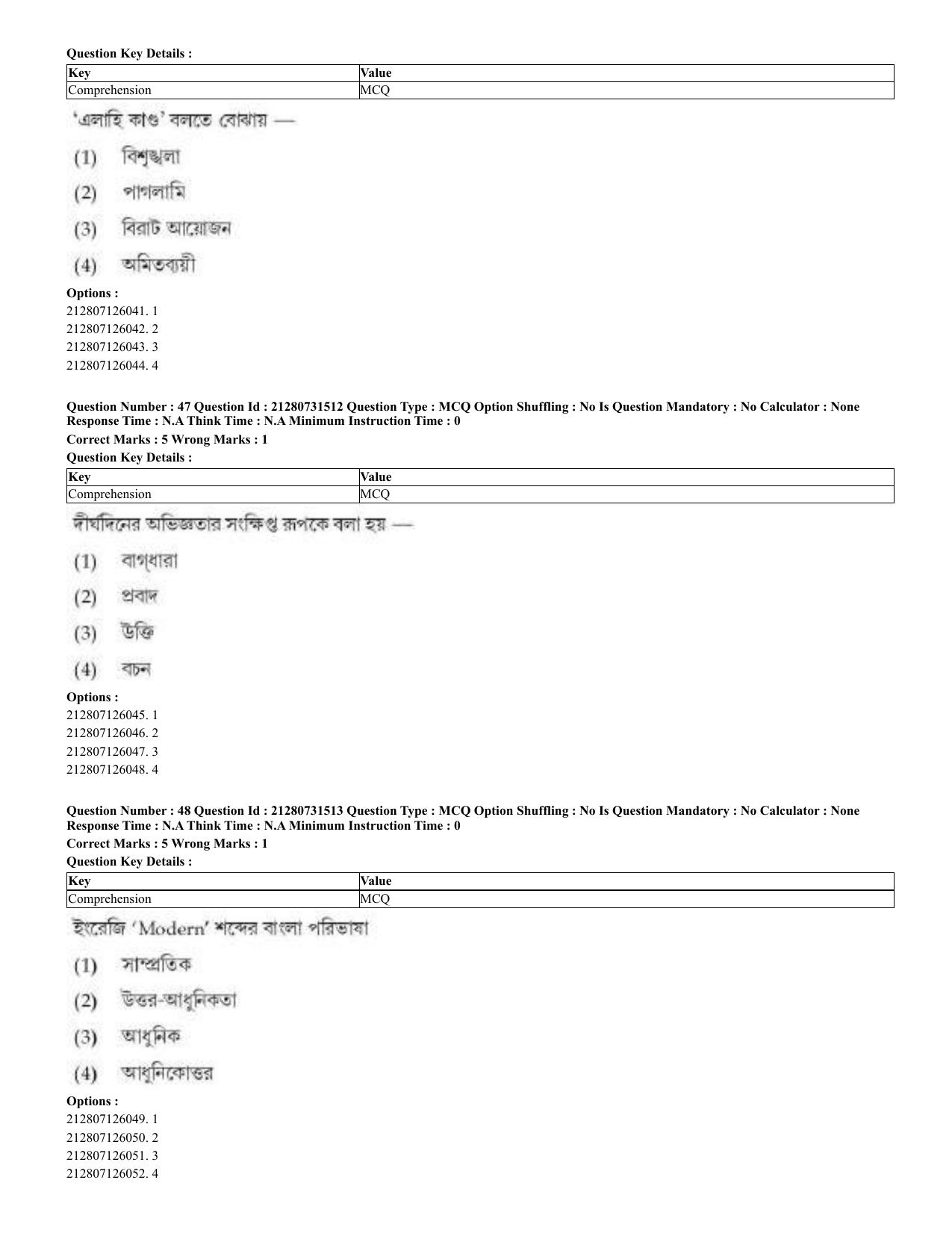 CUET 2023 English Bengali Shift 3 Question Papers - Page 31