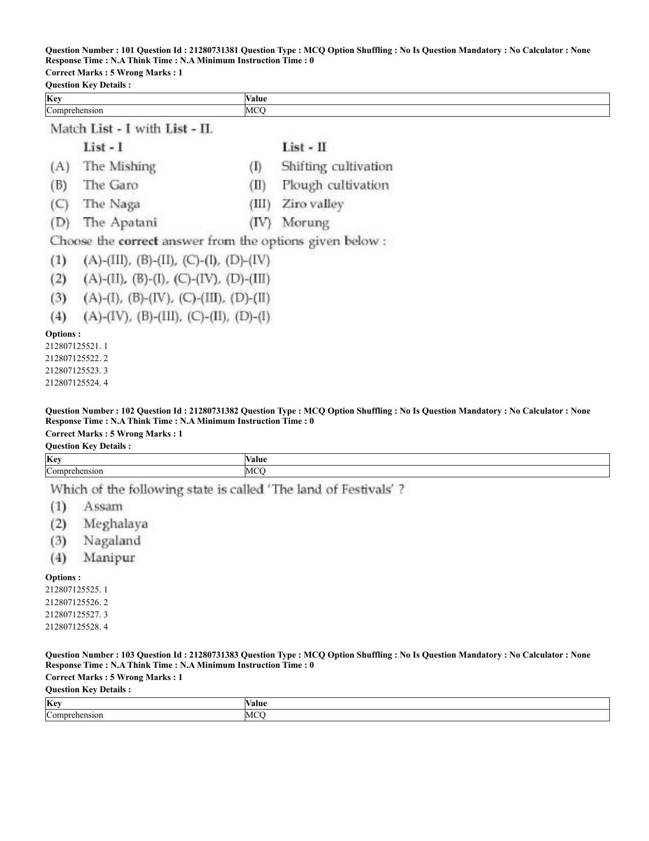 CUET 2023 English Bengali Shift 3 Question Papers - Page 59