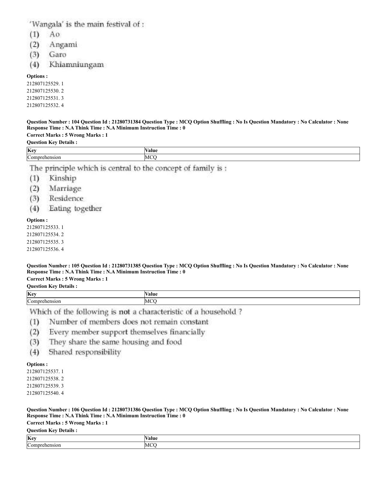 CUET 2023 English Bengali Shift 3 Question Papers - Page 60