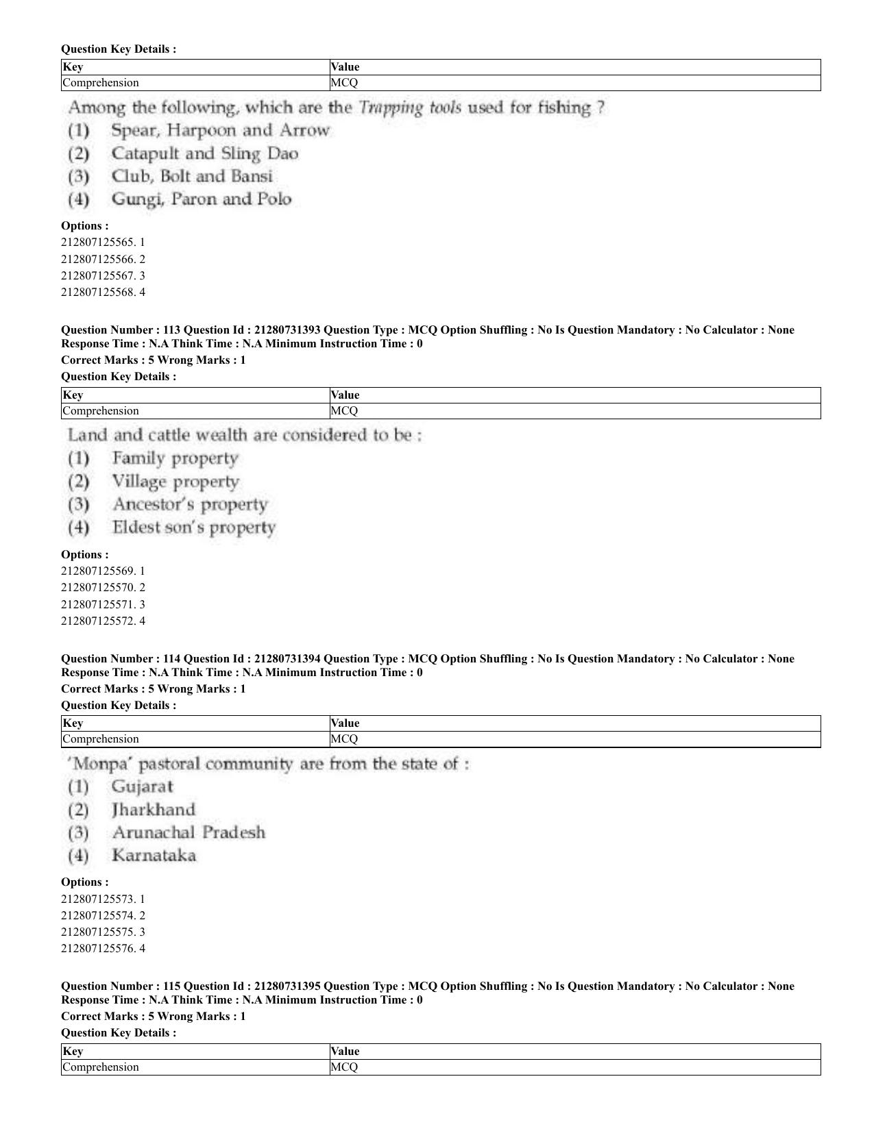 CUET 2023 English Bengali Shift 3 Question Papers - Page 63