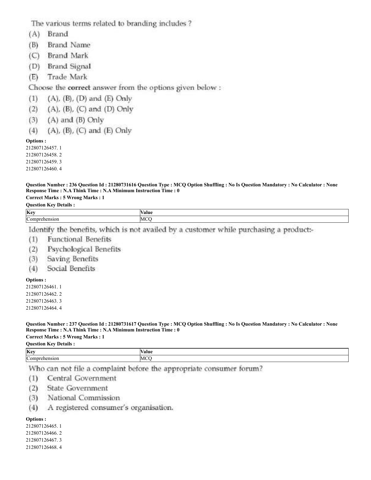 CUET 2023 English Bengali Shift 3 Question Papers - Page 122