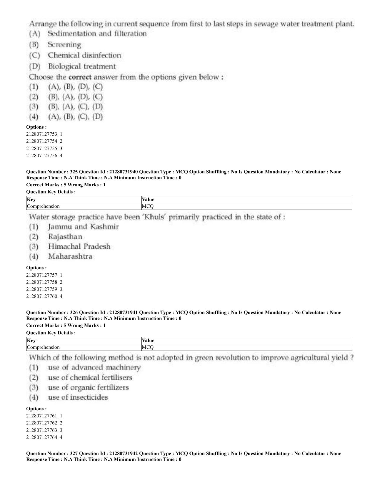CUET 2023 English Bengali Shift 3 Question Papers - Page 164